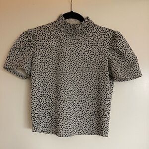 Zara Patterned High Collar Top